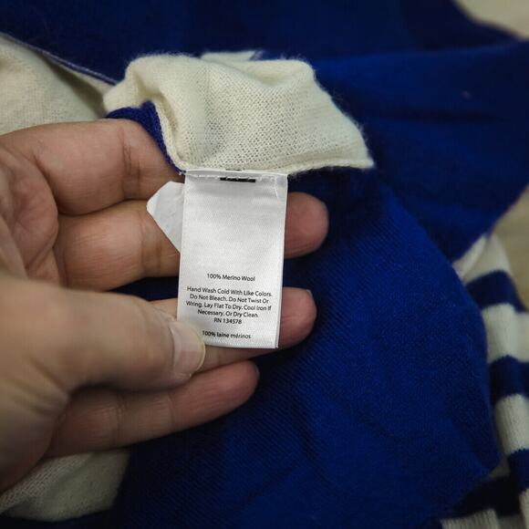 Vineyard Vines Size Medium M Stripe Nautical Whale Boatneck Merino Wool Sweater - Picture 4 of 6